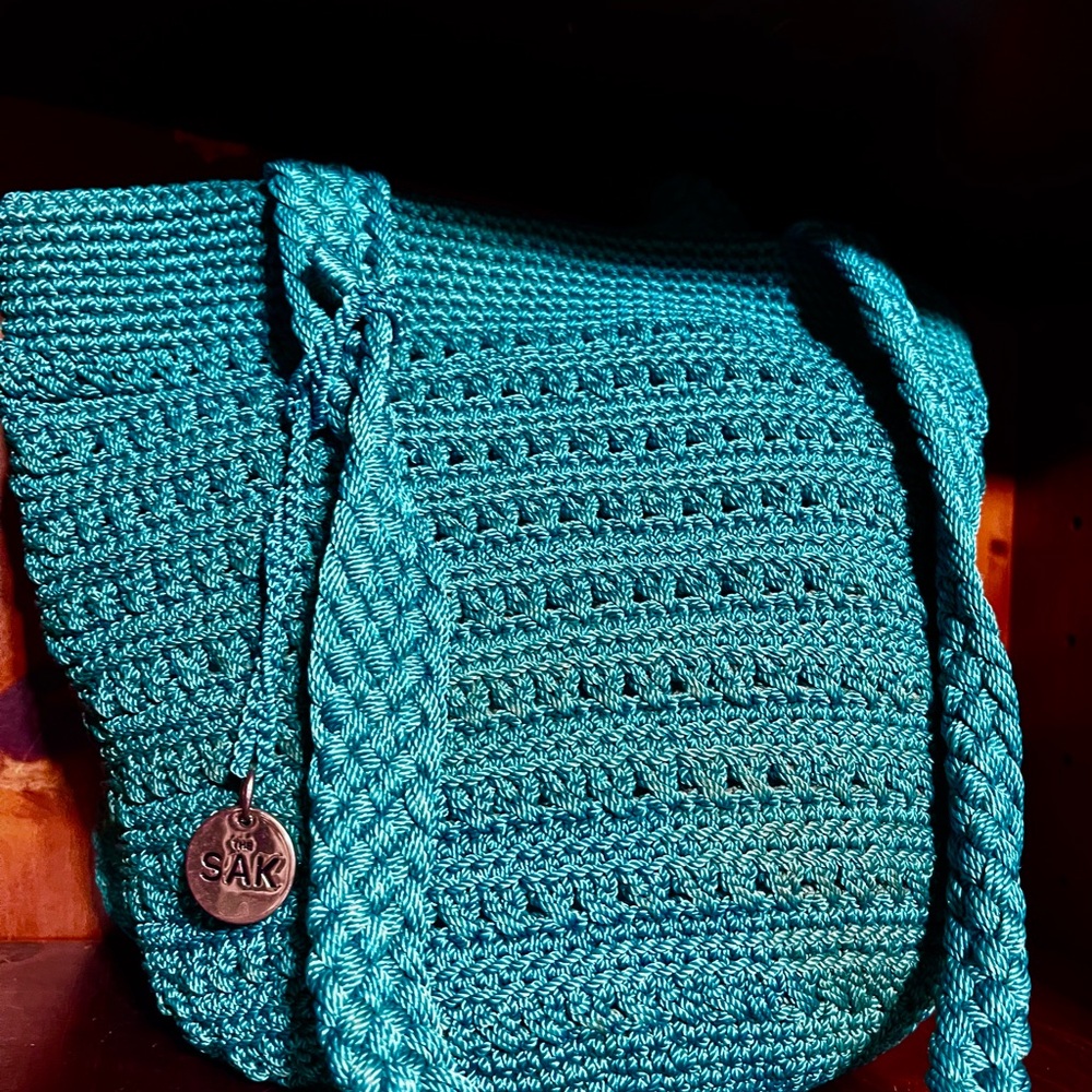 The Sak Turquoise Crochet Crossbody Bag